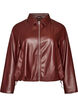 Bomberjacke aus Kunstleder mit Tunnelzug am Saum, Braun, Packshot image number 0