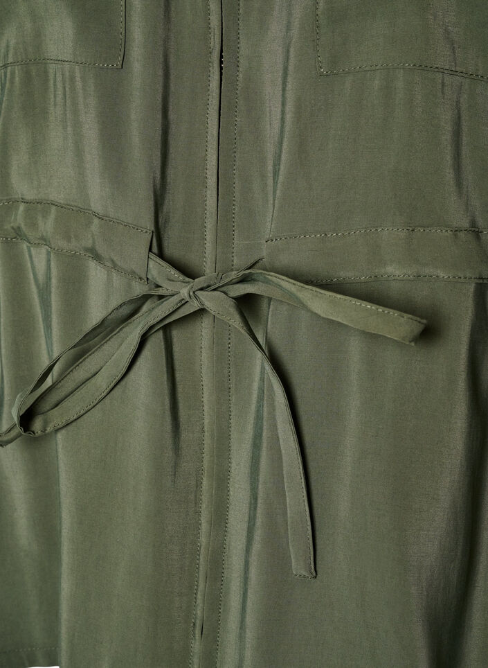 Weste aus Modal mit Rei&szlig;verschluss und Bindeg&uuml;rtel, Gr&uuml;n, Packshot image number 3