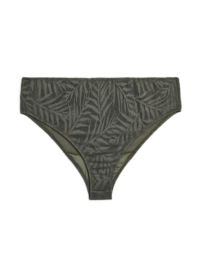 Brasilianischer Bikini-Slip aus strukturiertem Mesh, Gr&uuml;n, Packshot image number 0