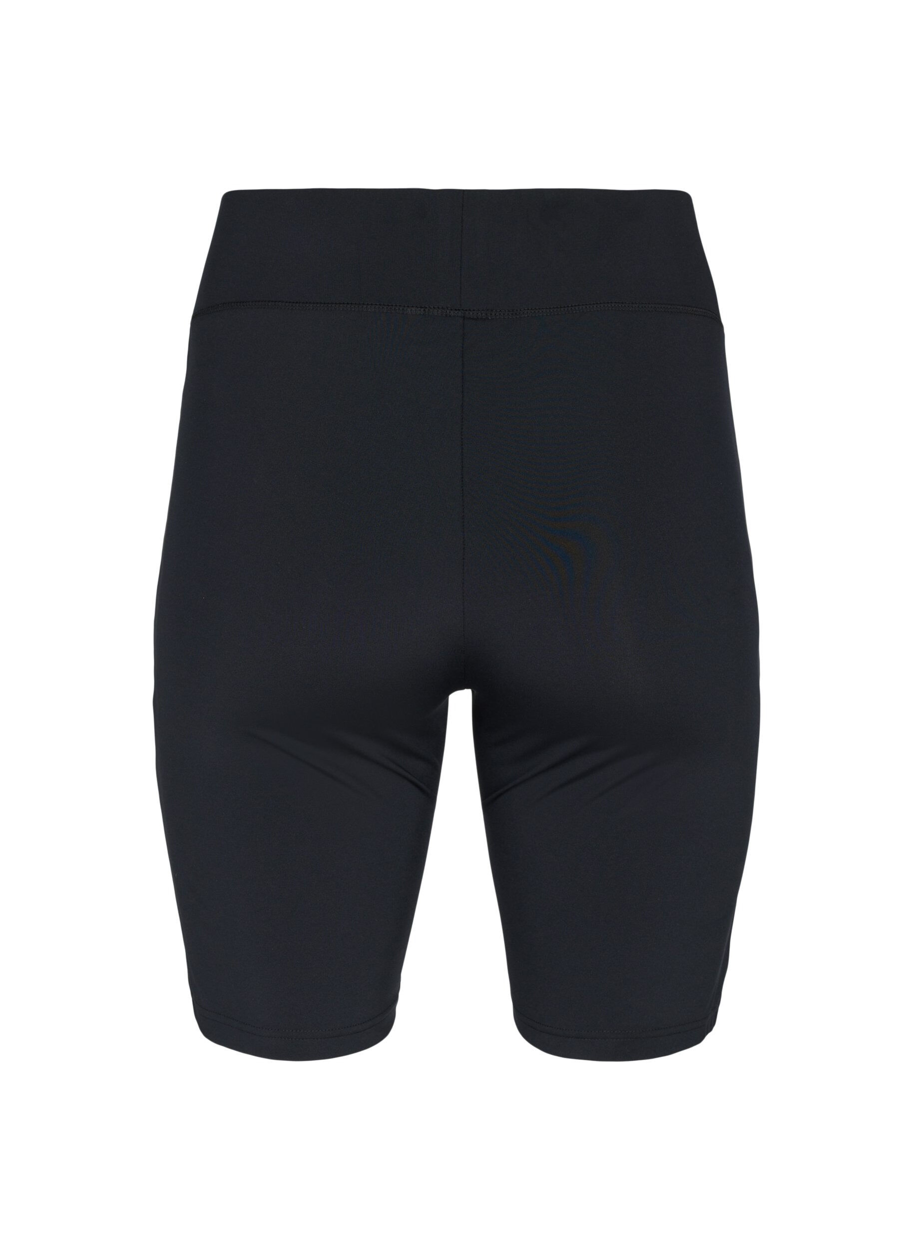 Zizzi Eng anliegende Trainingsshorts mit Logo, Black, Packshot image number 1