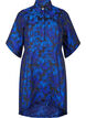 Jacquardkleid mit 3/4-Ärmeln, Black Blue, Packshot image number 0