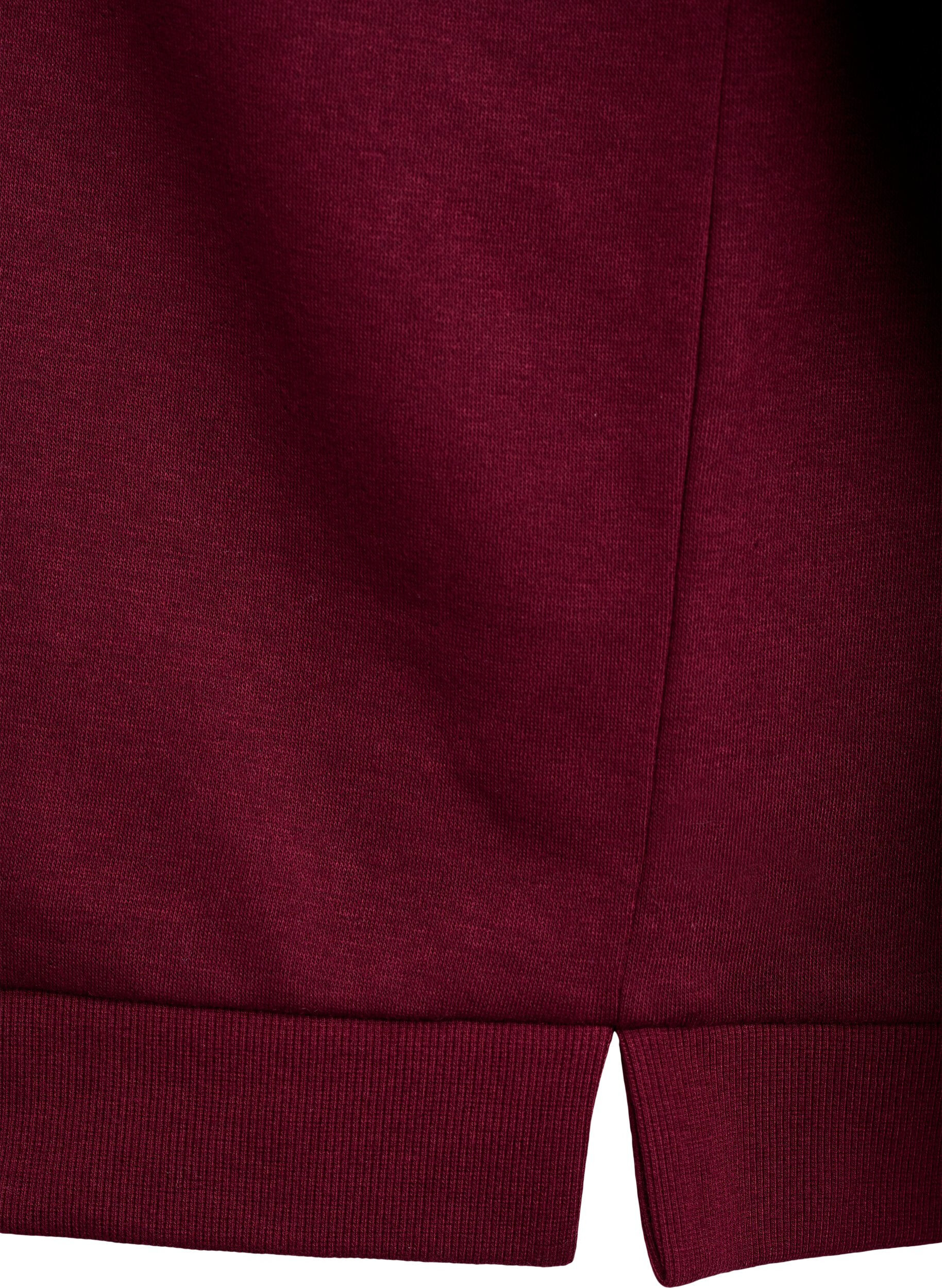 Zizzi Sweatshirt mit Fransen, Dunkles Bordeaux, Packshot image number 3