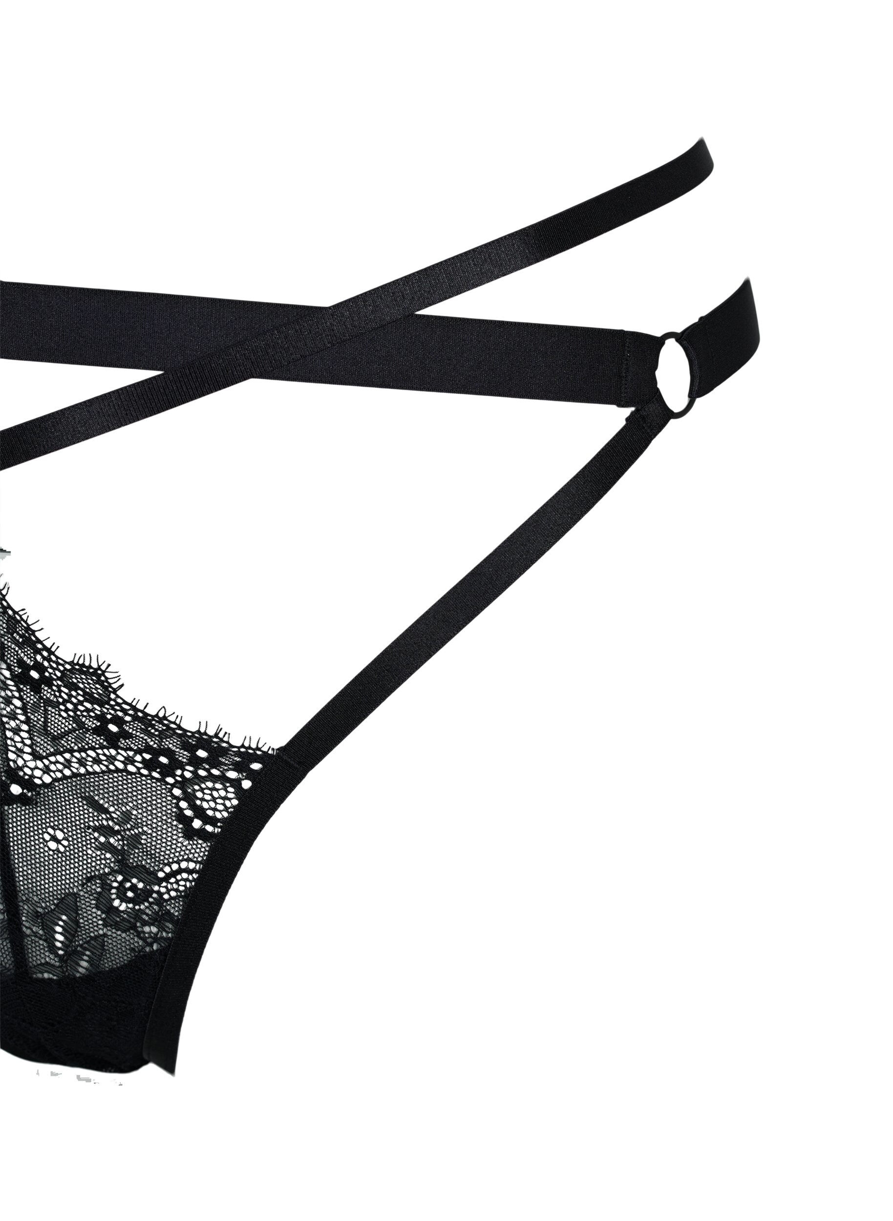 Zizzi G-String mit Spitze, Black, Packshot image number 3