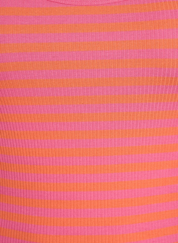 Gestreiftes Tanktop mit Rippenstruktur, Orange, Packshot image number 2