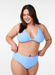 Triangel-Bikinioberteil mit Strukturmuster, Blau, Model image number 1