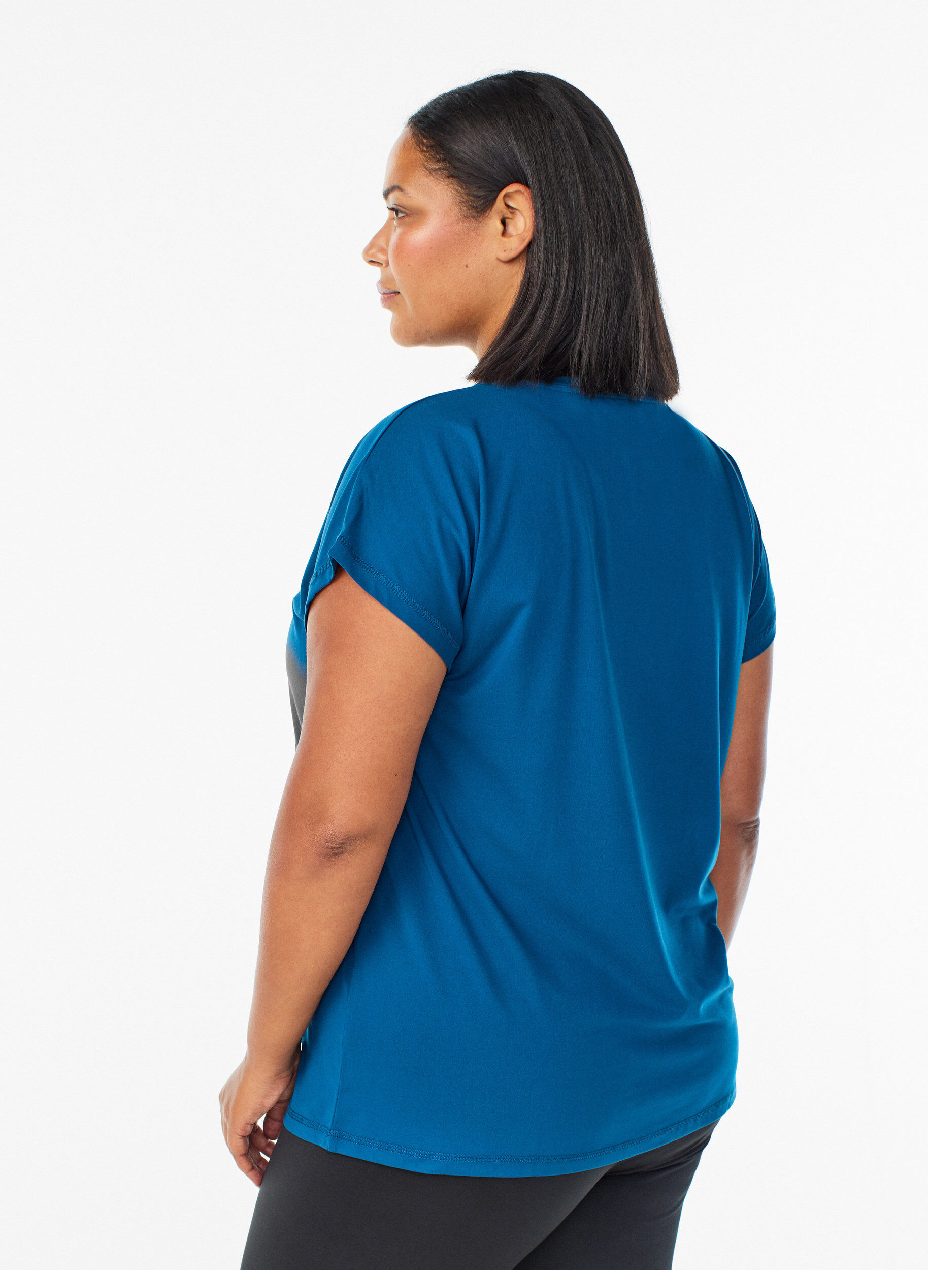 Zizzi Einfarbiges Trainings-T-Shirt, Blau, Model image number 2