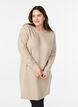 Kurzes Strickkleid mit Strasssteinen, Beige, Model image number 0