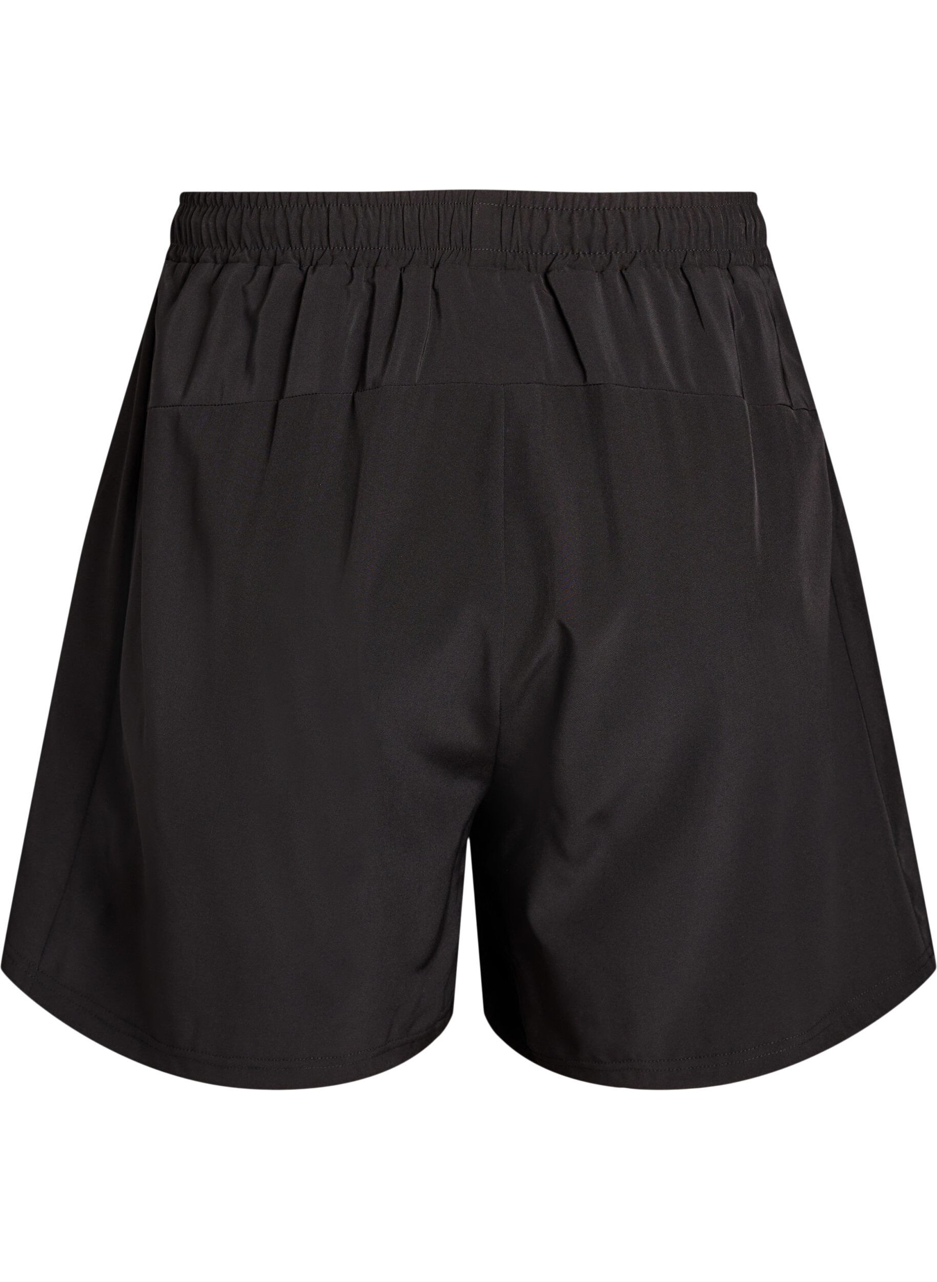 Zizzi Trainingsshorts mit Innenhose und Handytasche, Schwarz, Packshot image number 1