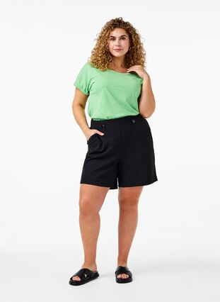 Neonfarbenes T-Shirt aus Baumwolle, Neon Green, Model image number 2