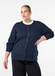 Feinstrick-Strickjacke mit Rundhalsausschnitt, Blau, Model image number 0