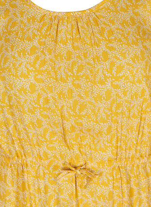 Kleid mit kurzen Ärmeln, Yellow Branch, Packshot image number 2