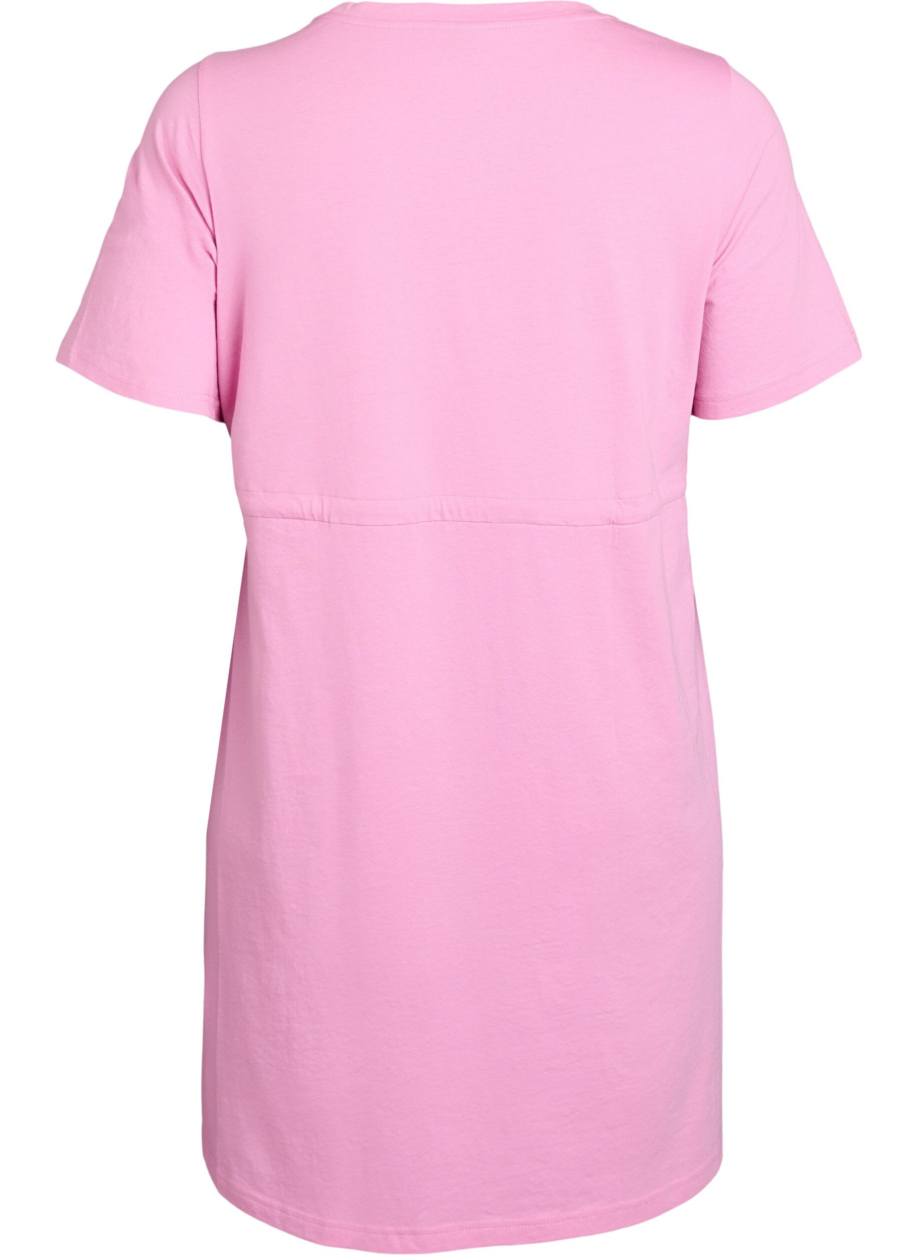 Zizzi FLASH &ndash; Kurzes T-Shirt-Kleid mit Bindeg&uuml;rtel, Pink, Packshot image number 1