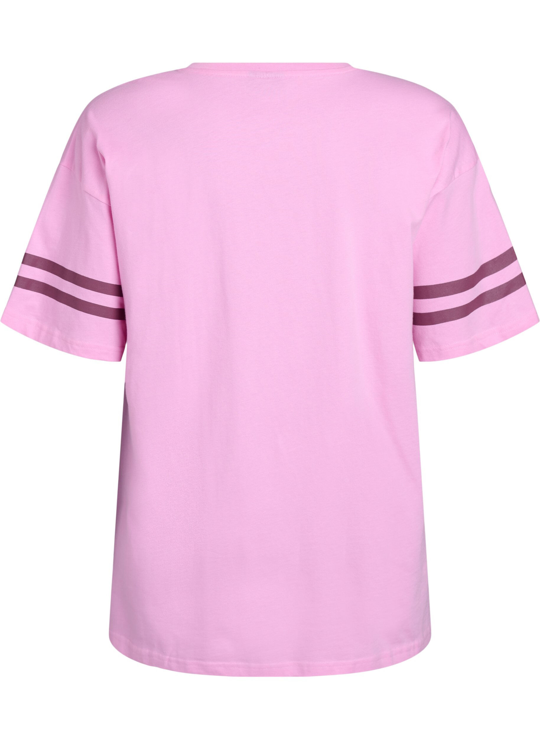 Zizzi Sportliches Oversize-College-T-Shirt, Pink, Packshot image number 1