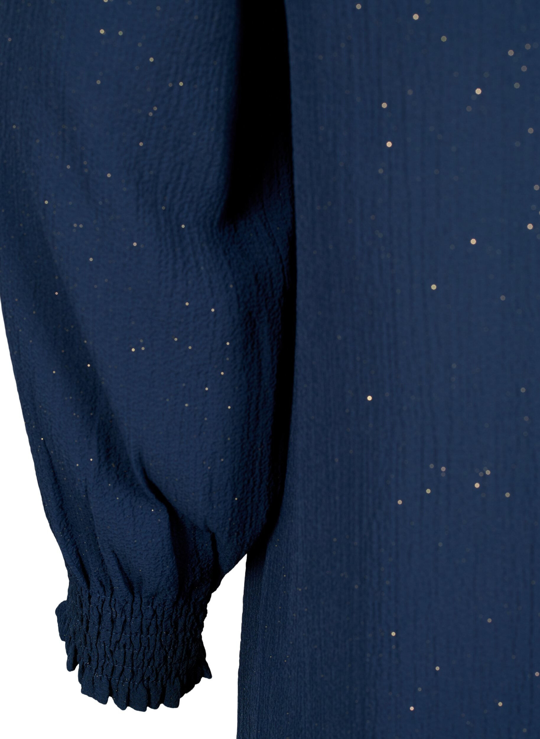 Zizzi FLASH &ndash; Langarmkleid mit Glitzer, Navy w. Gold , Packshot image number 3