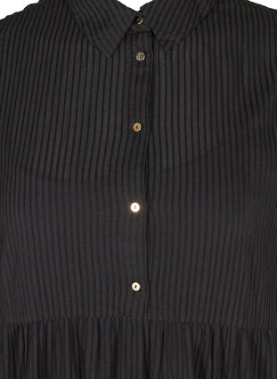 Gestreiftes Kleid aus Baumwollmischung, Black, Packshot image number 2