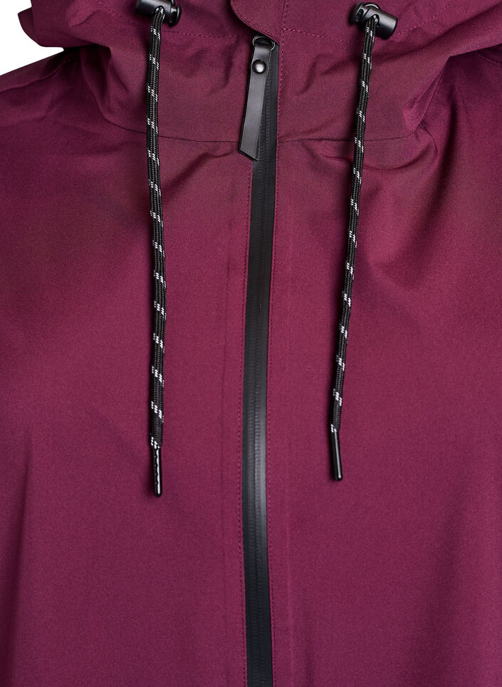 Regenjacke mit Taschen und Kapuze., Dunkles Bordeaux, Packshot image number 2