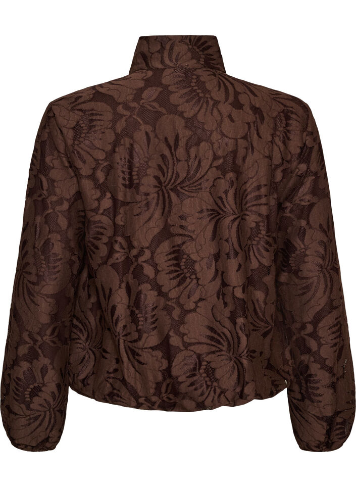 Bomberjacke mit gebl&uuml;mtem Jacquard, Braun, Packshot image number 1