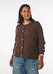 Zopfmuster-Strickjacke mit goldenen Kn&ouml;pfen, Braun, Model image number 0