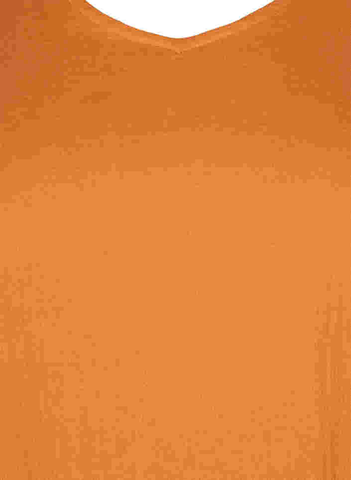 Kurzarm Baumwollbluse mit Spitze, Amberglow, Packshot image number 2