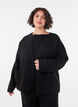 Lockere Strickjacke mit Taschen, Schwarz, Model image number 0