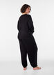 Lockere Pyjamahose aus Viskose mit elastischem Bund, Schwarz, Model image number 1