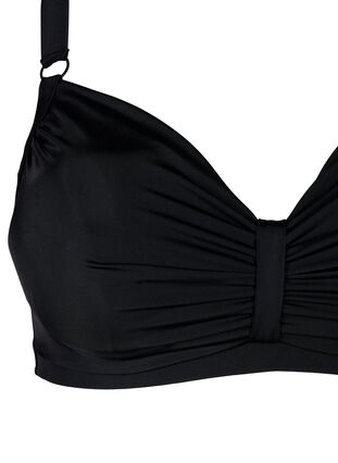Bikini-BH mit Bügel und drapiertem Stoff, Black, Packshot image number 2