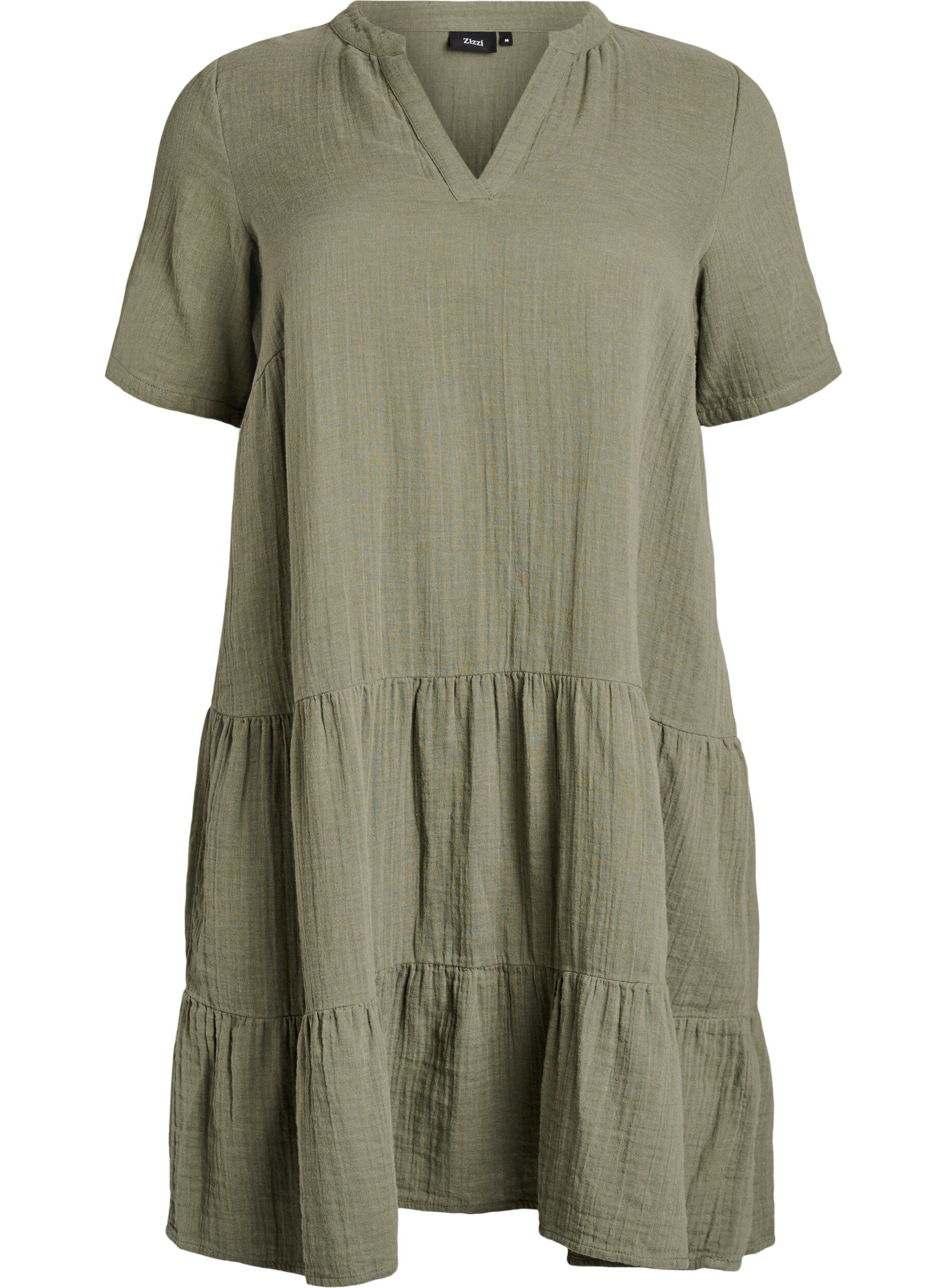 Kurzes A-Linien-Kleid aus Baumwollmusselin