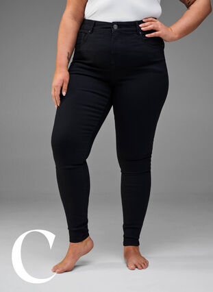 Super Slim-Fit-Jeans mit hoher Taille, Black, Model image number 6