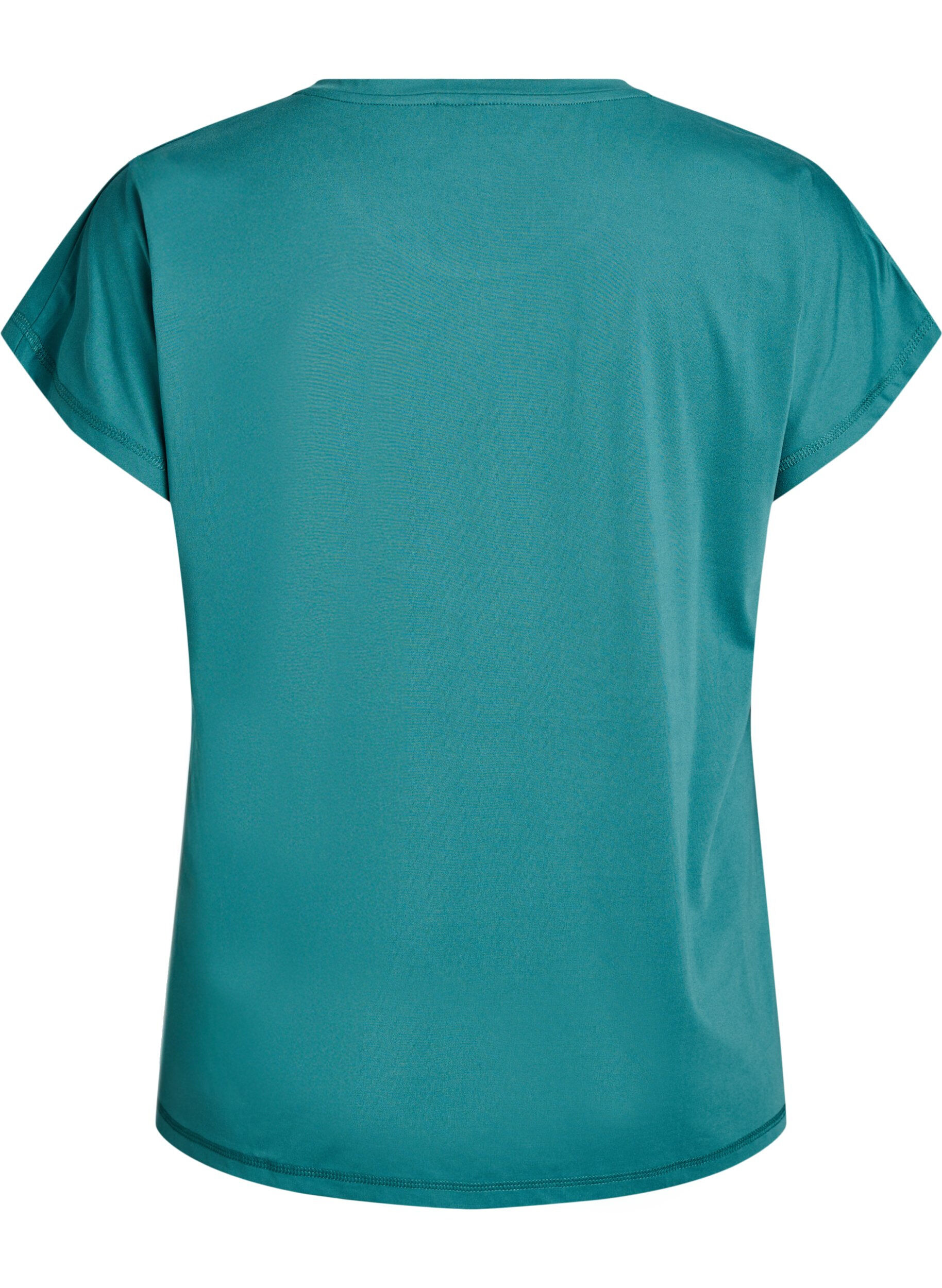 ZizziEinfarbiges Trainings-T-Shirt, Petrol, Packshot image number 1