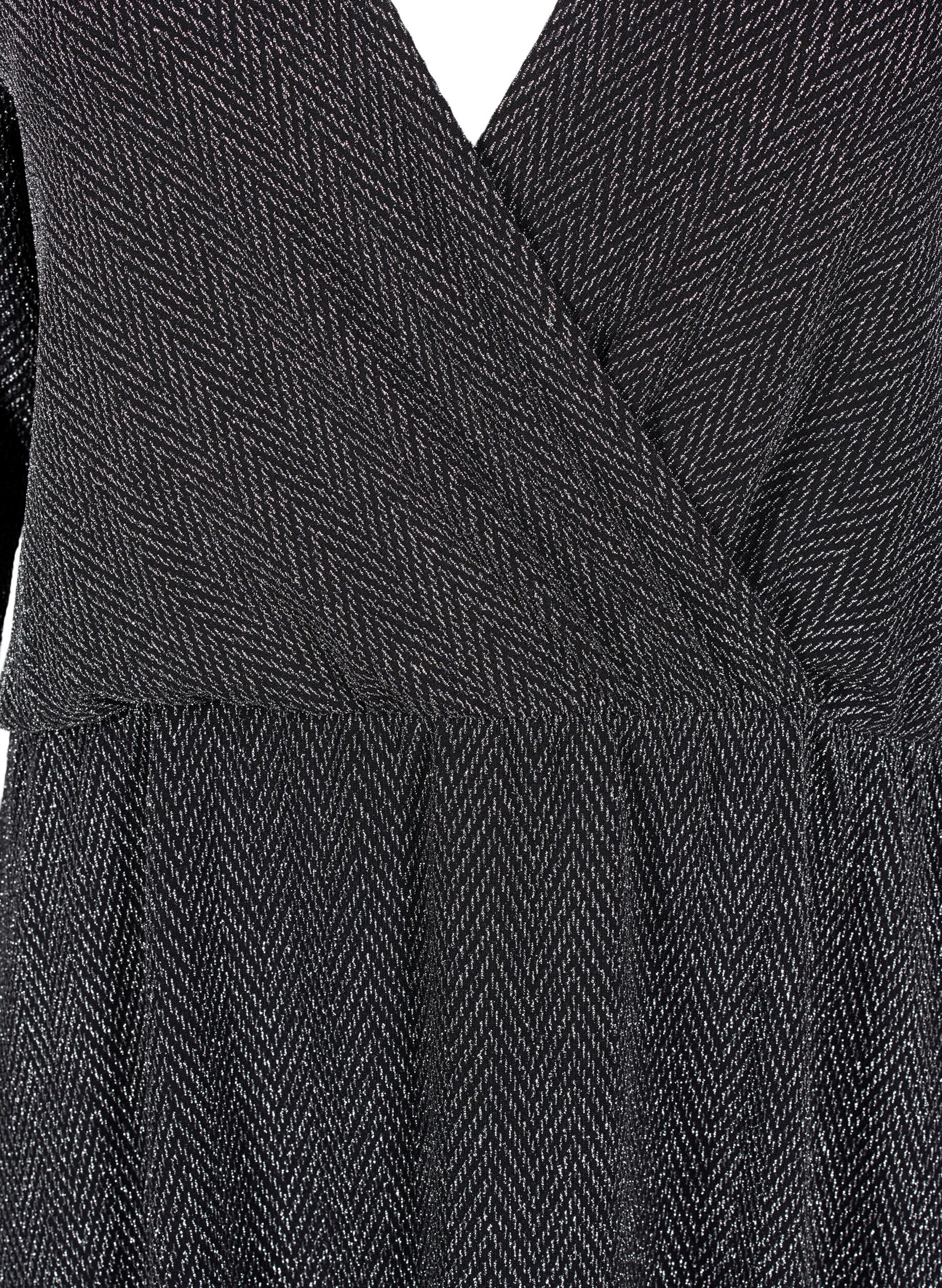 Zizzi Glitzerkleid mit Zickzackmuster, Silver ZigZagShimmer, Packshot image number 2