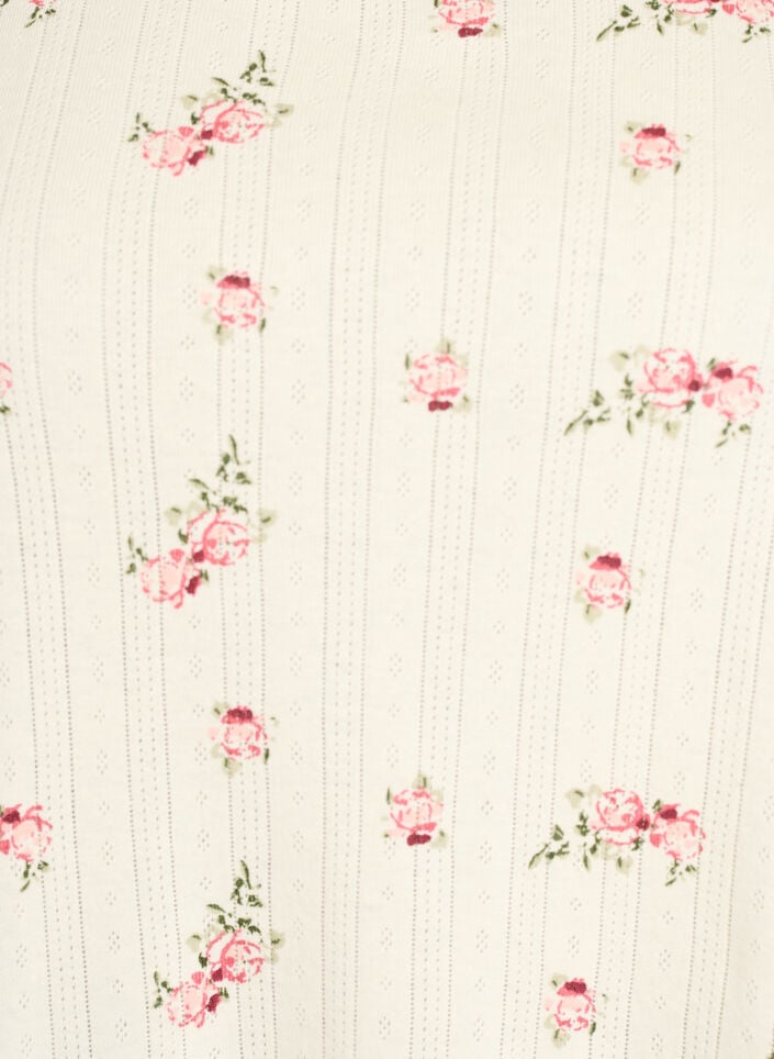 Bio-Baumwoll-Pyjamaoberteil mit Fl&uuml;gel&auml;rmeln, Vanille, Packshot