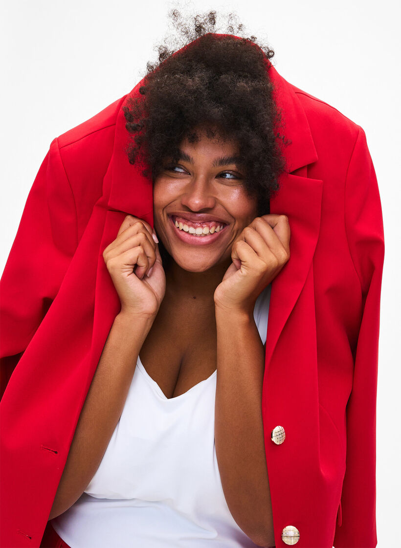 Anzugjacke mit goldenen Knöpfen und Taschen, Tango Red, Image image number 1