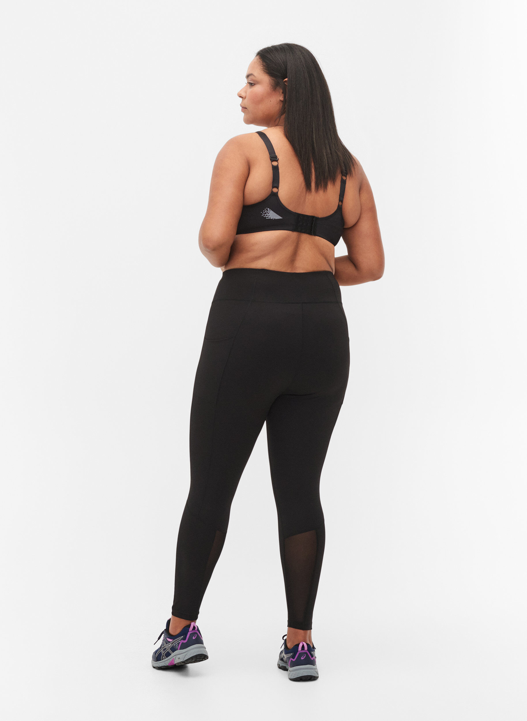 Zizzi CORE, POCKET TIGHTS - Trainingstights mit Mesh, Black, Model image number 1