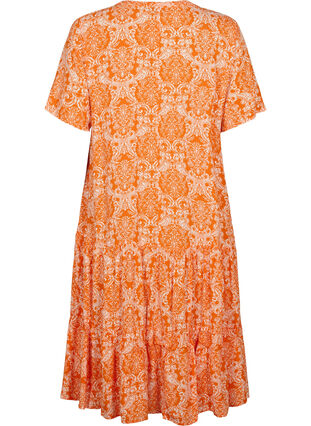Kurzärmliges Viskose-Kleid mit Aufdruck, Exuberance Oriental, Packshot image number 1