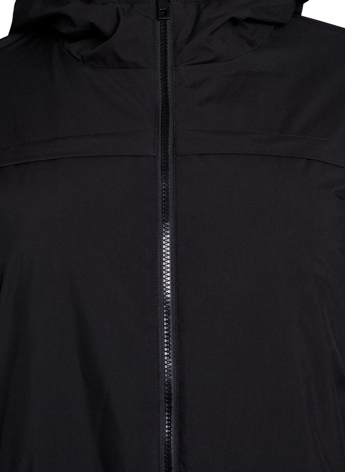 Leichter gepolsterter Parka mit Kapuze, Schwarz, Packshot image number 2