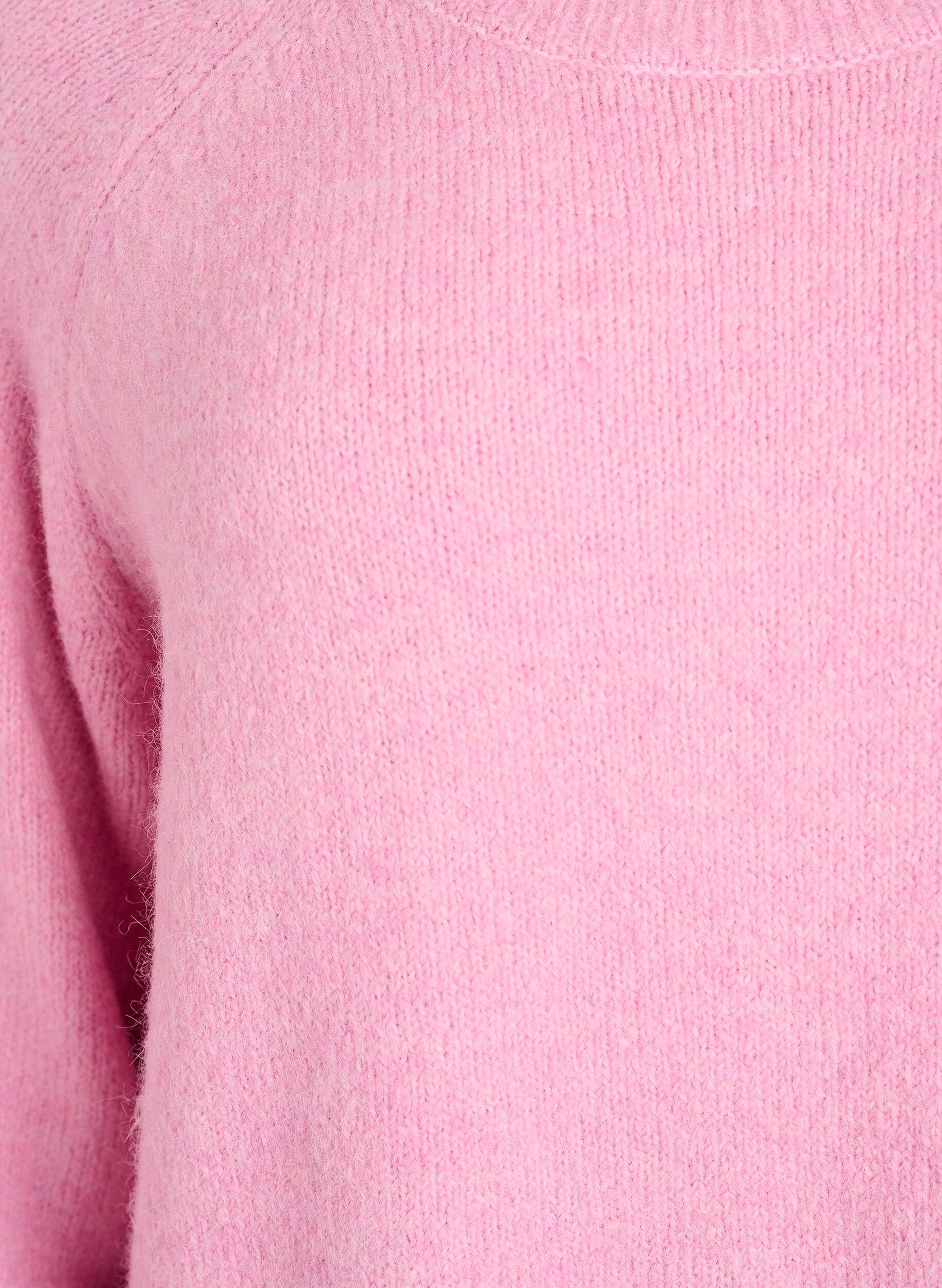 Zizzi Strickbluse mit Raglan&auml;rmeln, Pink, Packshot image number 2