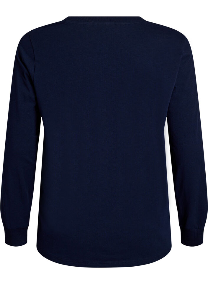 Lang&auml;rmliges Pyjamaoberteil aus weichem Baumwolljersey, Blau, Packshot image number 1