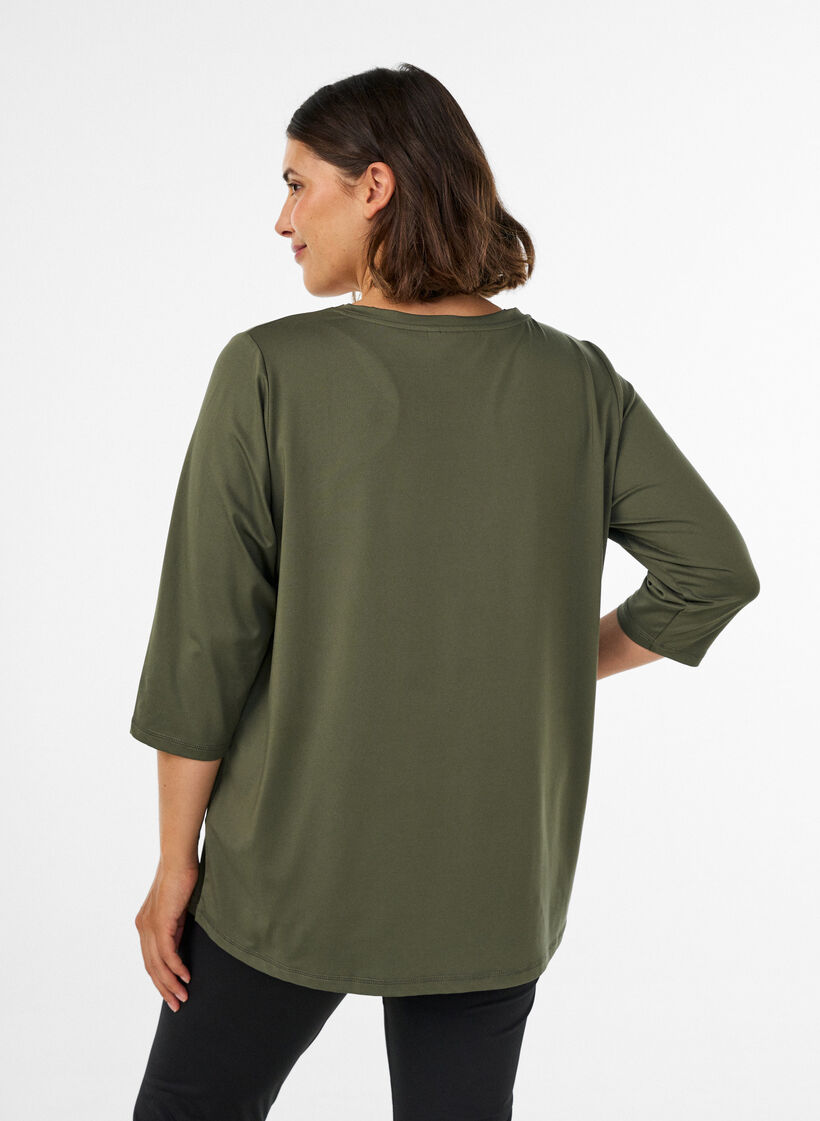 Trainingsshirt mit 3/4-&Auml;rmeln, Gr&uuml;n, Model image number 2