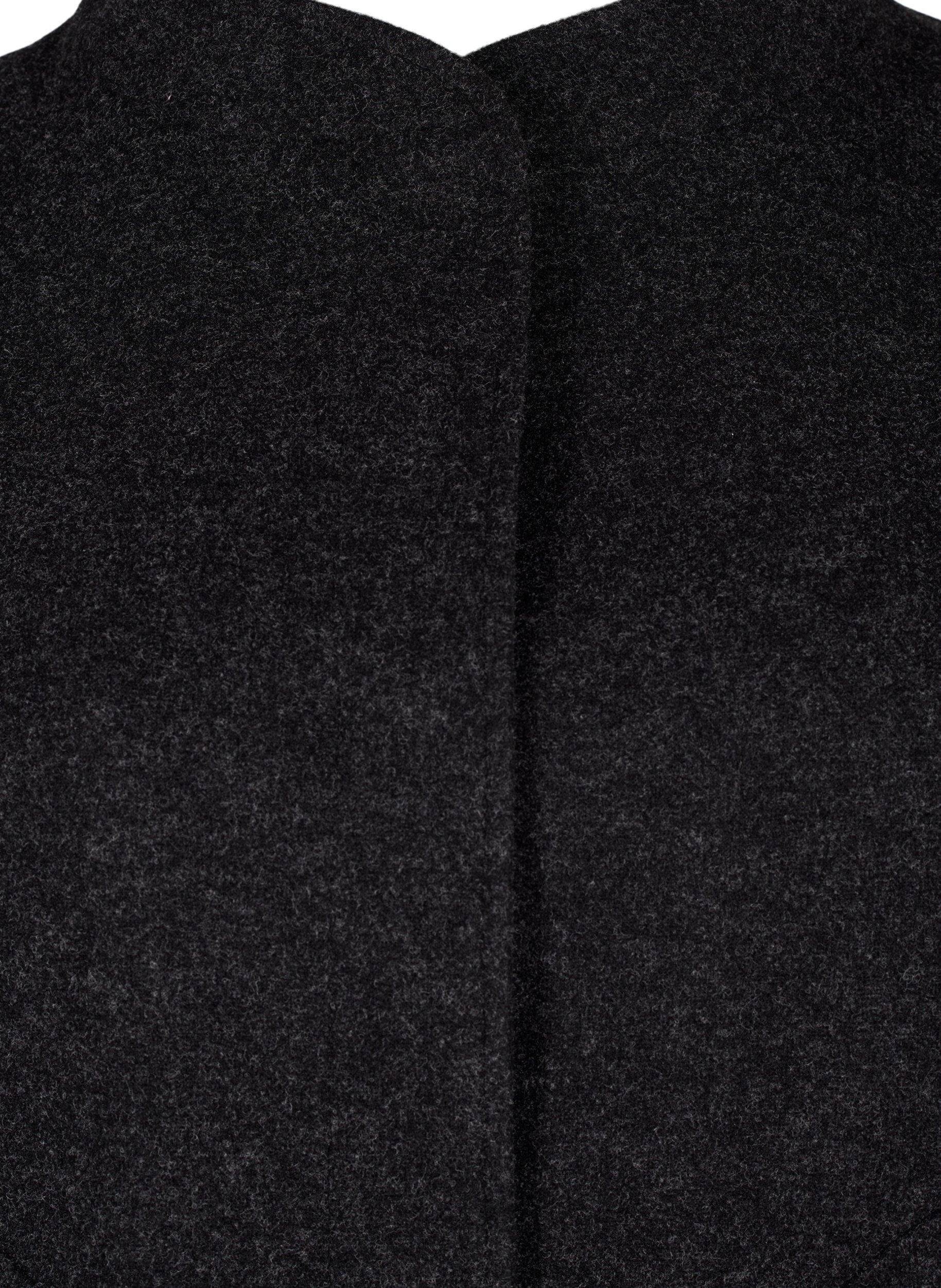 Zizzi Bomberjacke in Wolloptik mit Taschen, Dark Grey Melange, Packshot image number 2