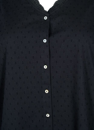 Strukturierte Hemdbluse mit Anglais-Stickerei, Black, Packshot image number 2