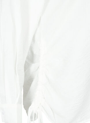 Hemd aus Viskose mit Rüschendetail, Bright White, Packshot image number 3