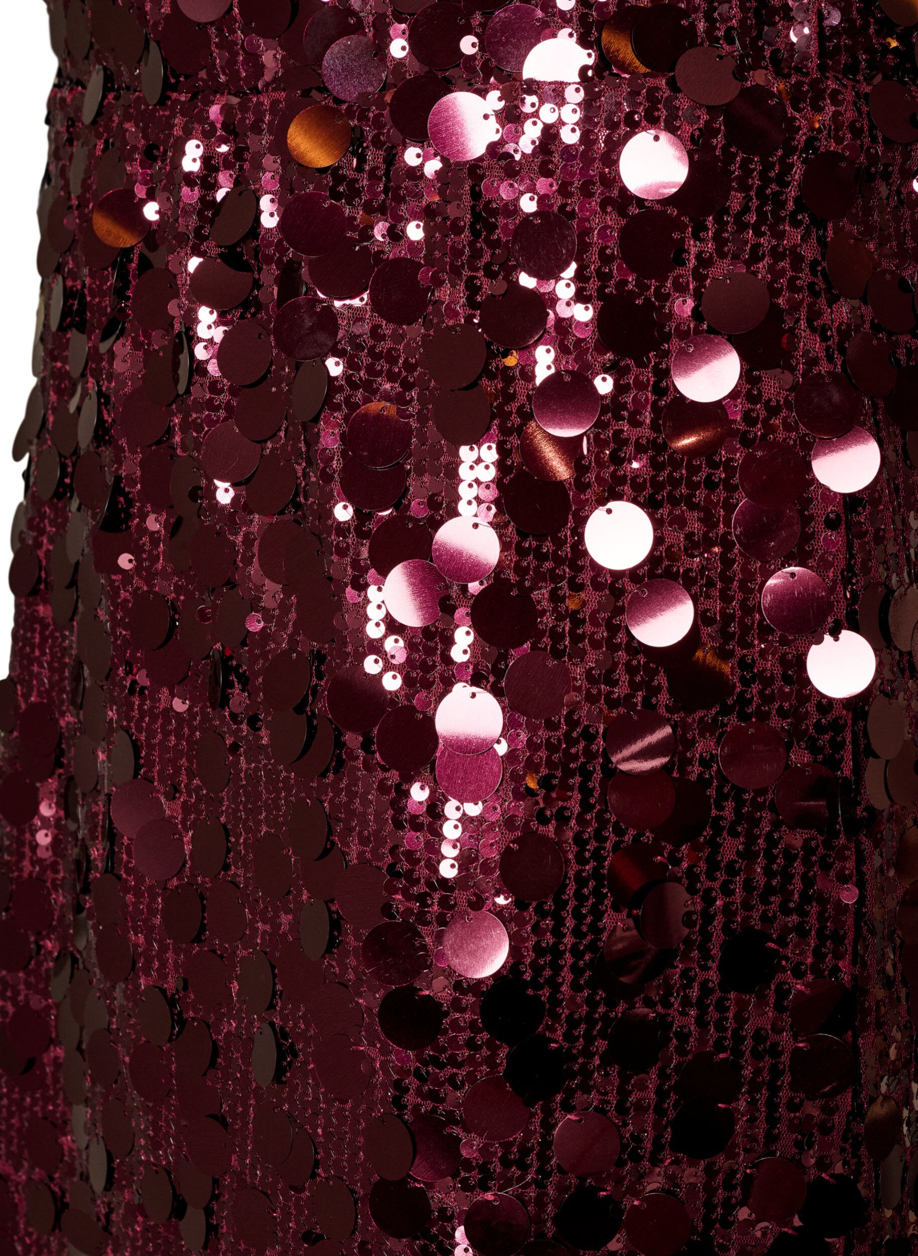 ZizziKurzer Paillettenrock mit Gummibund, Dunkles Bordeaux, Packshot image number 2