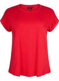 Kurzärmeliges T-Shirt aus einer Baumwollmischung, Tango Red, Packshot