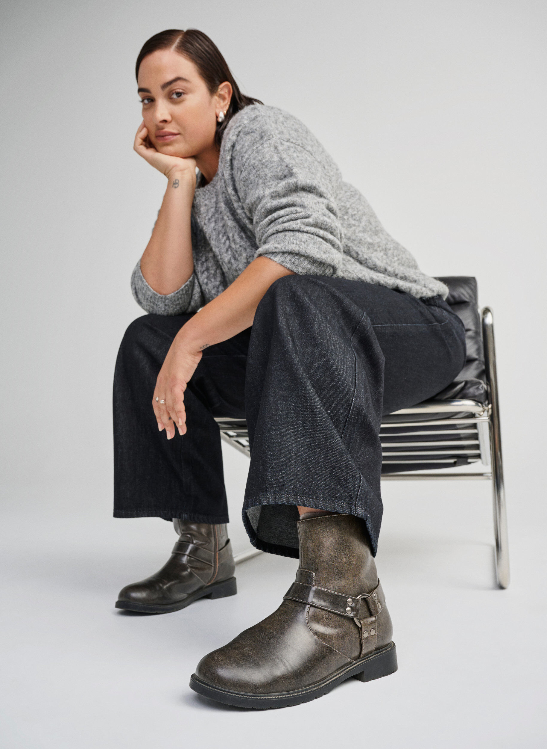 Extra-Weite - Kurzer Biker-Stiefel