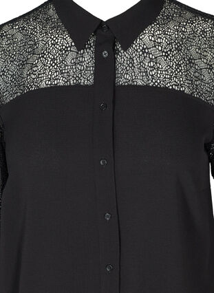 Hemd , Black w. Lace, Packshot image number 2