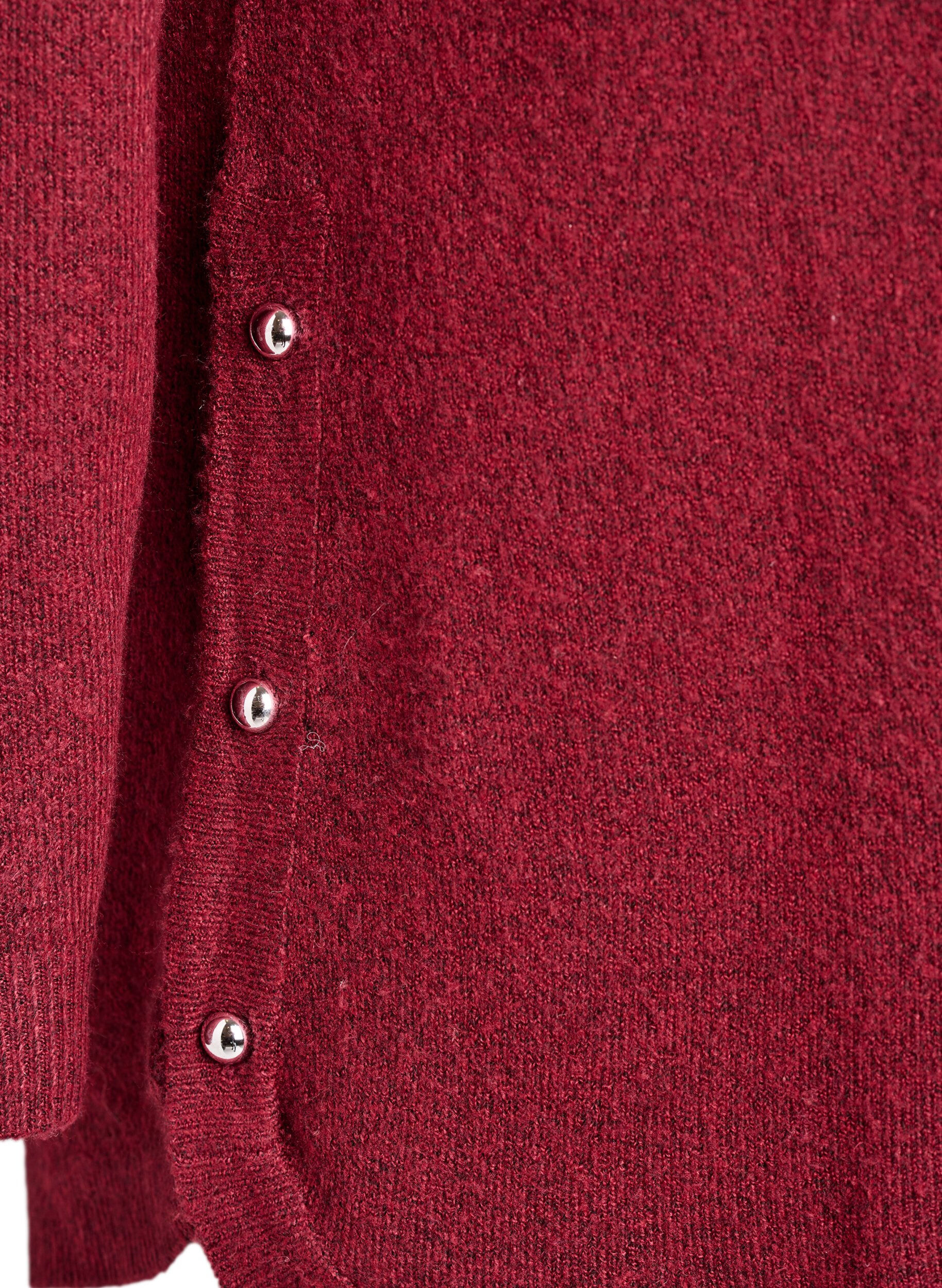 ZizziLange Strickbluse mit Kugelkn&ouml;pfen, Dunkles Bordeaux, Packshot image number 3