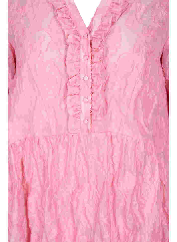 A-Linie Jacquard-Kleid mit Rüschen, Cashmere Rose, Packshot image number 2