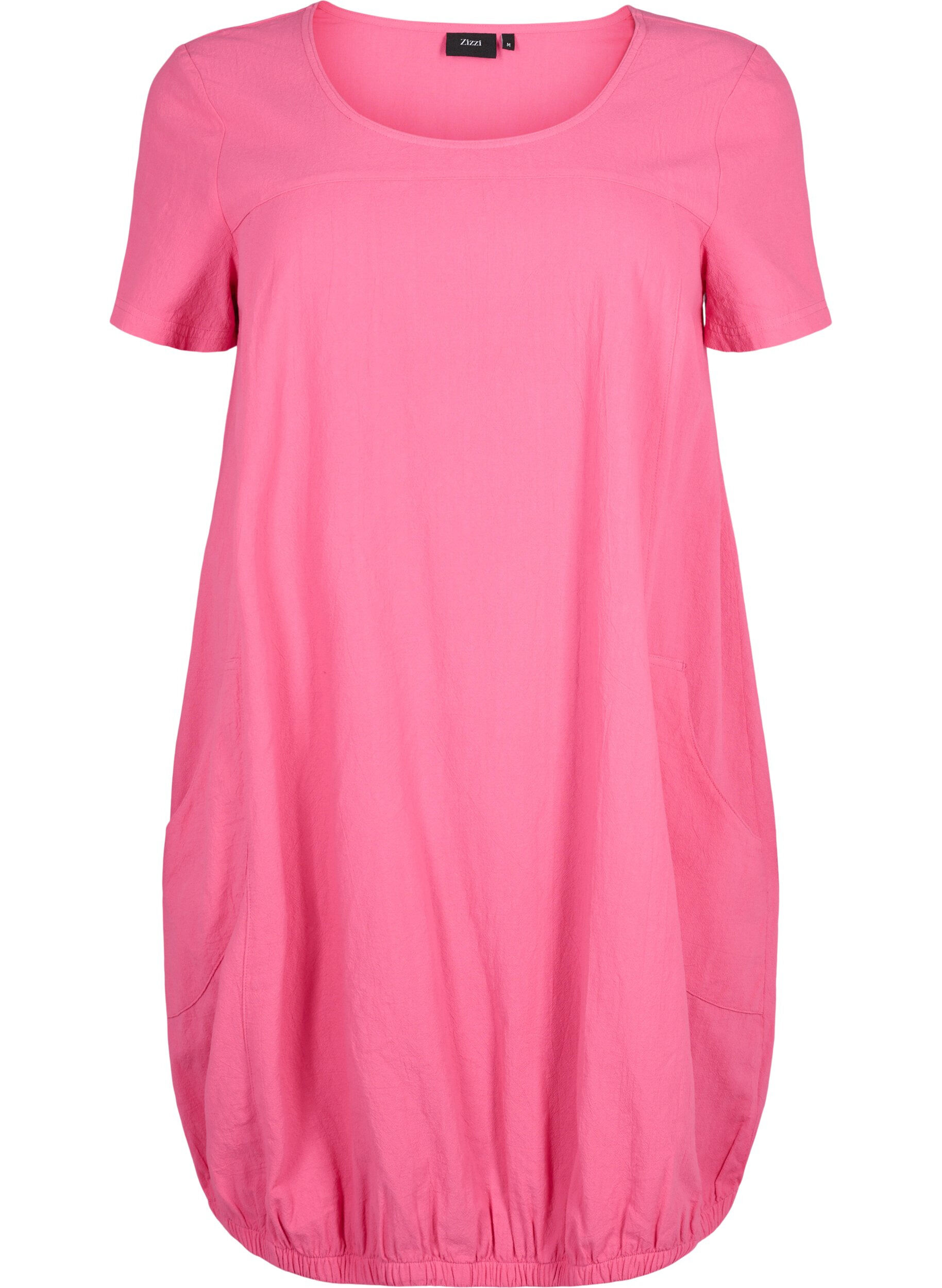 Zizzi Kurzarm Kleid aus Baumwolle, Pink, Packshot image number 0