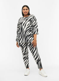 Leggings mit Zebra-Print, White Zebra, Model