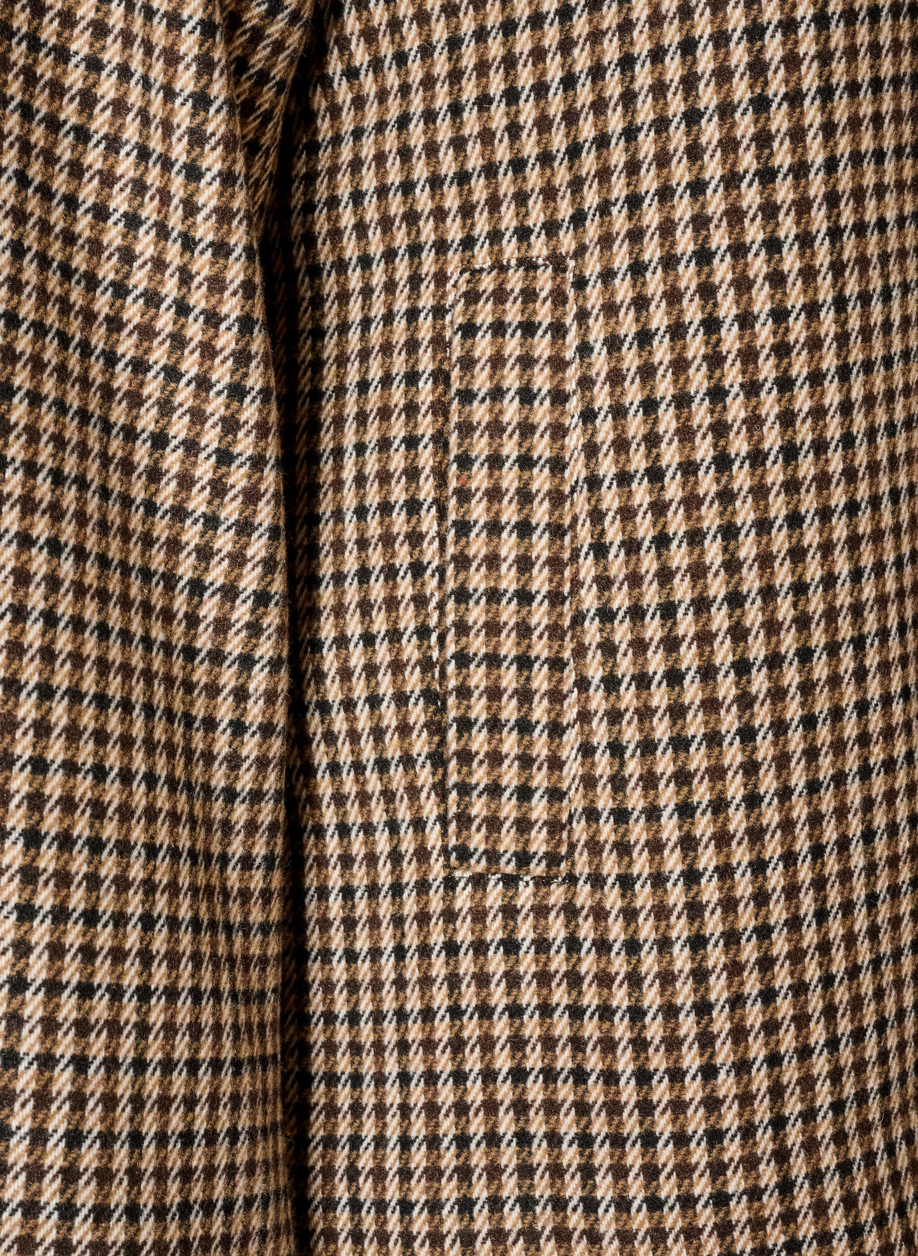 ZizziKarierter Kurzmantel mit zweireihiger Knopfleiste, Braun, Packshot image number 3